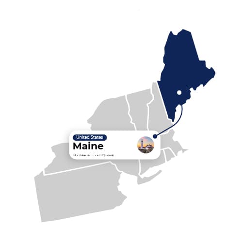 Map Illustration of Maine