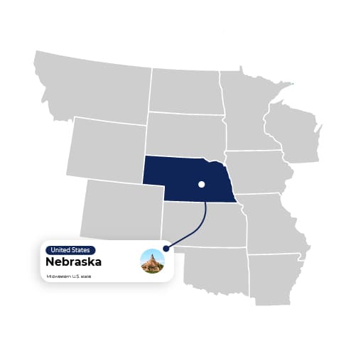 Map Illustration of Nebraska