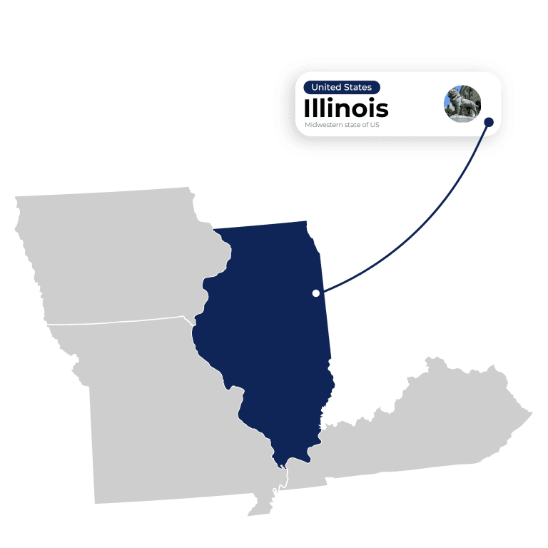 Map Illustration of Illinois