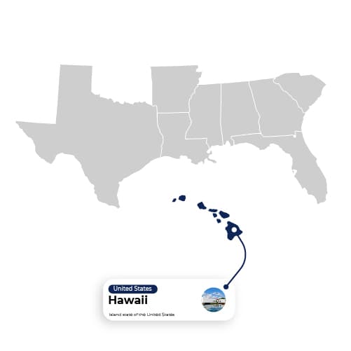 Map Illustration of Hawaii