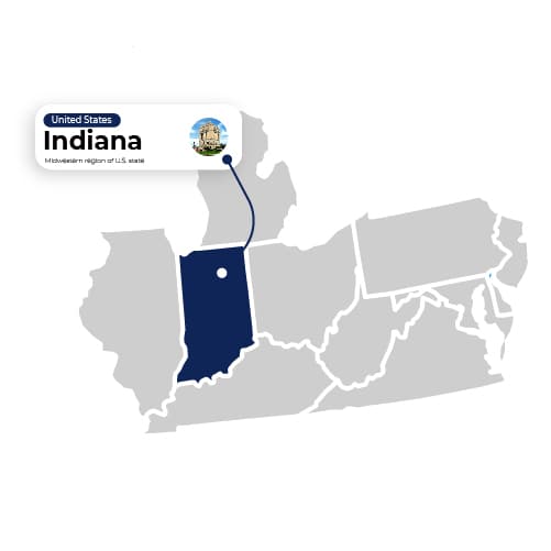 Map Illustration of Indiana